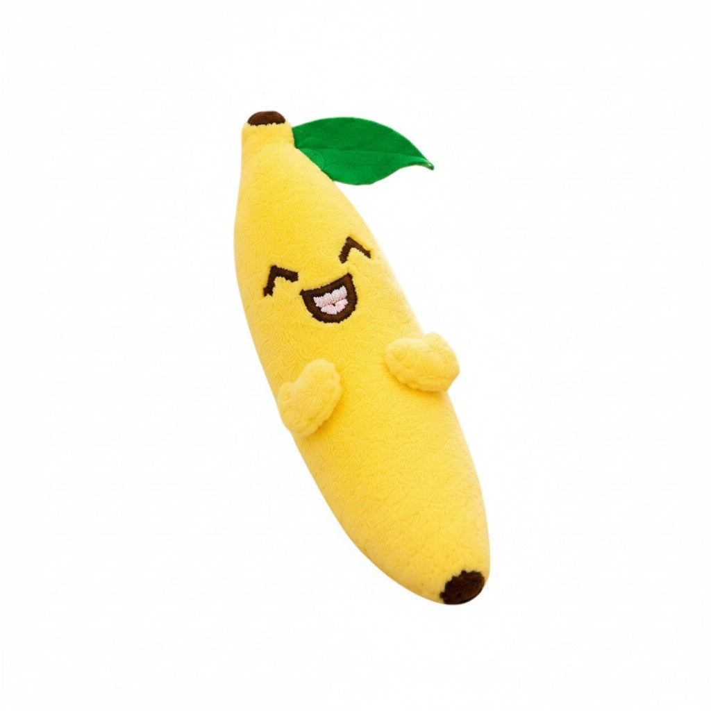 Jouet peluche chien banane jaune kawaii qui couine