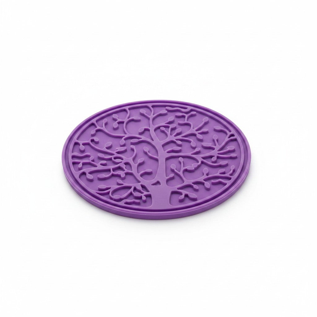 Tapis de léchage Arbre de Vie violet pour chien et chat avec ventouses